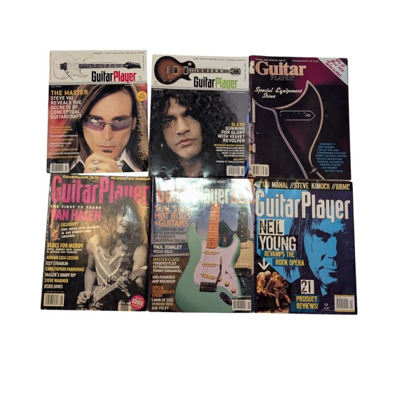 Guitar Player Magazine Lot 6 Issues Van Halen Neil Young Slash Steve Vai Rock - Picture 2 of 14